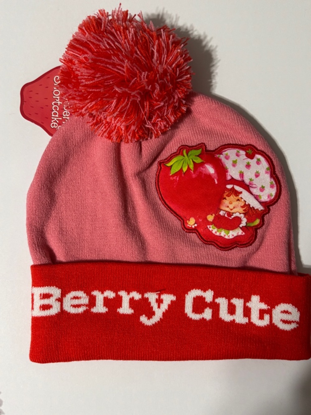 Strawberry Shortcake 'Berry Cute' Pom Beanie - Pink & Red